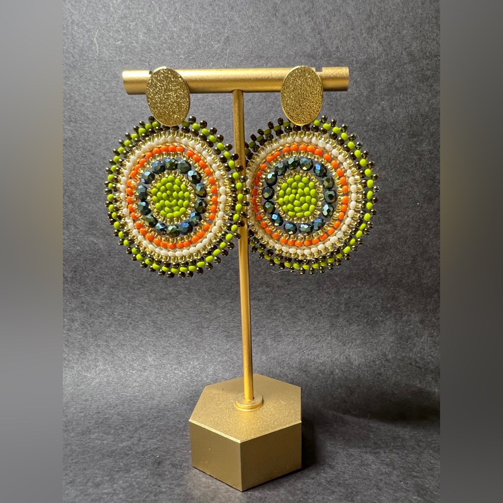 Oversized Colorful Beaded Trendy Earrings - Boho Chic Dangle Earrings 30$